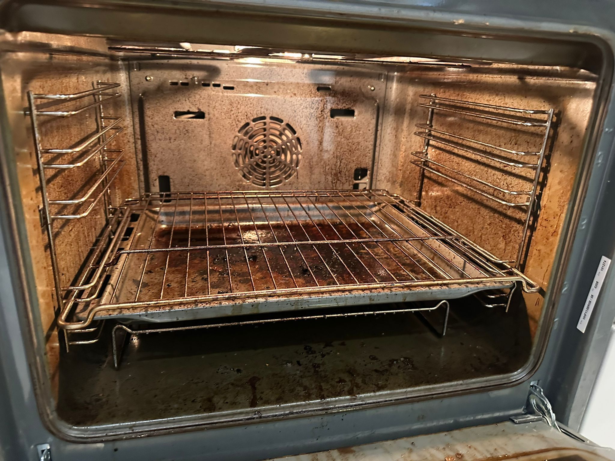 Oven before cleaning